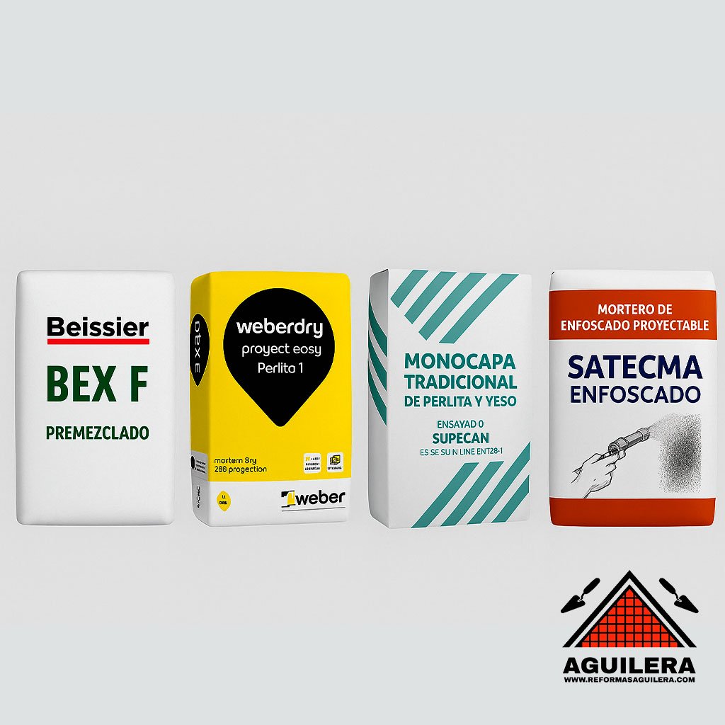 tipos de materiales de enfoscado proyectado